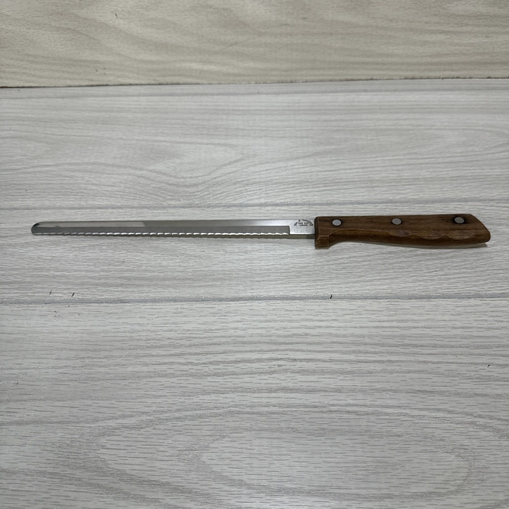 ONEIDA Wm A Rogers 9" Stainless Steel Bread Carving Knife Serrated Japan Vintage
